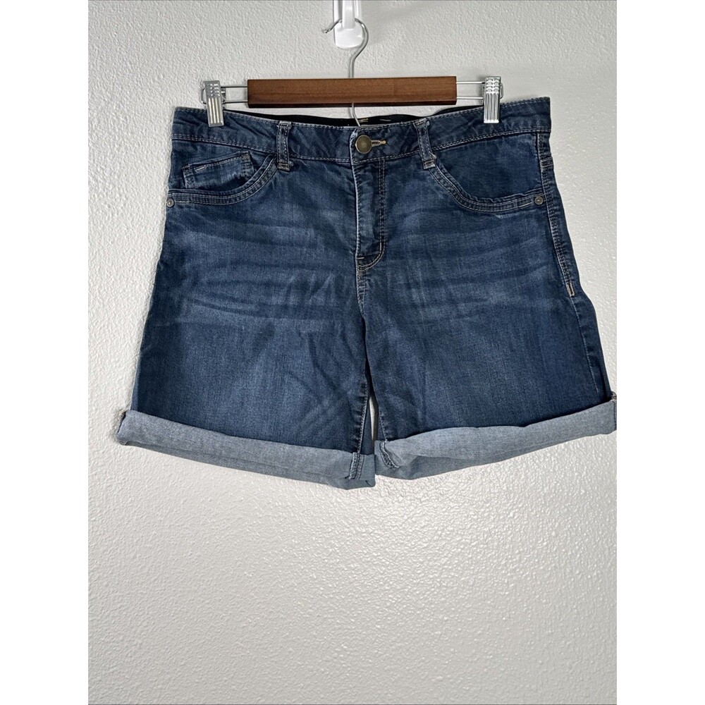 Democracy Women’s “Ab”solution Boyfriend Size 10 Denim Shorts Cuffed Stretch